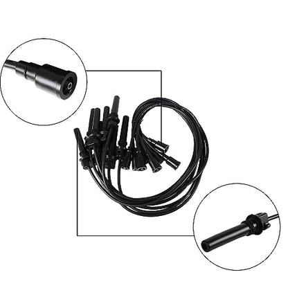 8PCS UF378 Ignition Coils Pack & 16PCS Iridium Spark Plugs & 8PCS Spark Plug Wires Set Compatible with Chrysler Dodge Jeep Magnum Gran Cherokee 300 5.7L V8 - size: UF378 Ignition Coil & Spark Plug & Wires