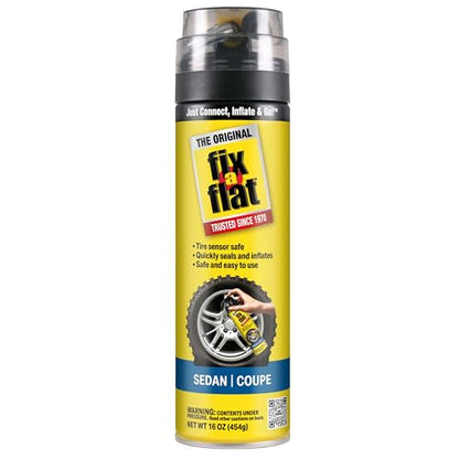 Fix-A-Flat S60420 Aerosol Emergency Flat Tire Repair and Inflator, for Standard Tires, Eco-Friendly Formula, Universal Fit for All Cars, 16 oz. (Pack of 1) - size: Sedan / Coupe