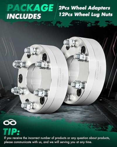 SCITOO 2" Wheel Adapters 5x5 to 6x5.5 for Chevy Tahoe 2Pcs - color: Silver, size: 2Pcs - 5x5 -14x1.5-2inch-78.1mm