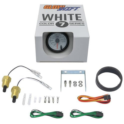 GlowShift White 7 Color Dual Air Intake Temperature Gauge Kit, 2-1/16" 52mm