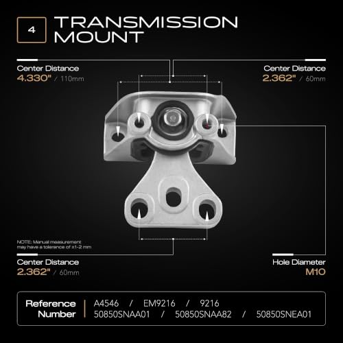 Engine Motor and Transmission Mount Set of 4 Compatible with Honda Civic - size: 2006-2011 Civic 1.8L