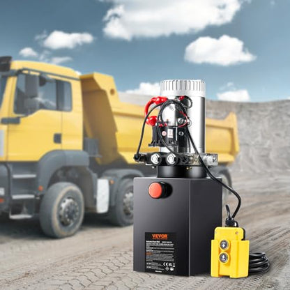 VEVOR 6 Quart Hydraulic Power Unit DC12V 1.6KW Double Acting Hydraulic Pump - size: 6 Quart, style: Double Acting