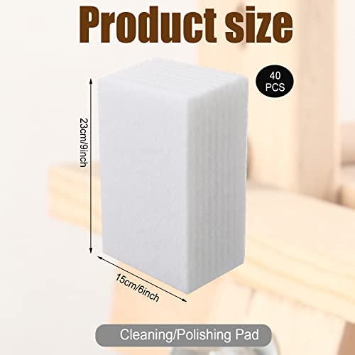 Hoolerry White Scrub Pads Non Scratch Multi Surface,6 X 9 Inch,White - size: 6 x 9 Inch