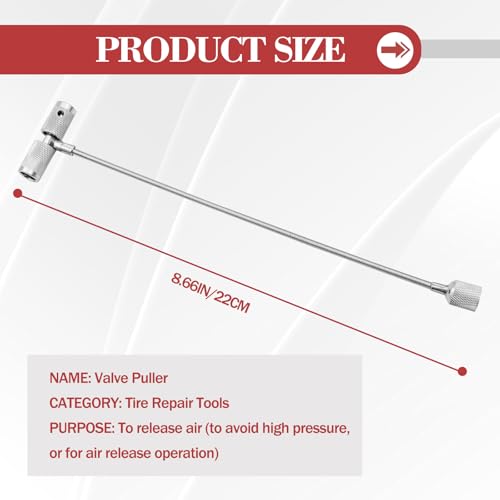 2 PCS Valve Stem Installation Fishing Tool, 3 in 1 Tire Valve Stem Puller & Plug Core Remover, Multifunction Car Tire Repair Tool for Valve Stem Removal and Installation, Auto Accessories