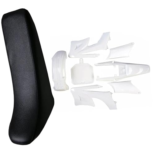 Apollo Orion Pit Bike Plastics Fender Kit with Complete Tall Seat for 110cc 125cc 150cc 160cc 250cc Thumpstar Atomik SSR Dirt Bike Off-Road Body Fairing Fender Replacement Set (White, Apollo) - color: White