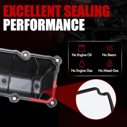 MITZONE Left Side Engine Valve Cover Kit with Gasket & Bolts Compatible with 2004-2011 Dodge Dakota Durango Nitro RAM 1500 2002-2012 Jeep Commander Liberty 3.7L Replace# 53021937AC 53021937AD - color: Left Side