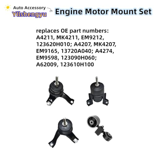 Engine Motor Transmission Mount Kit for 2007-2011 Camry 2.4L - size: 2007-2011 Camry 2.4L