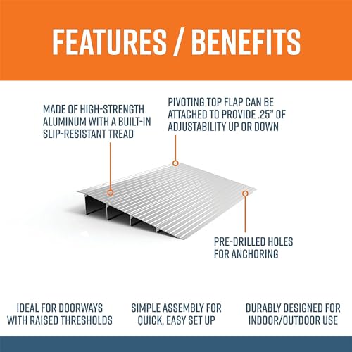 EZ-ACCESS Transitions Modular Entry Ramp, Self Supporting, Aluminum, 4 in - size: 4 Inch