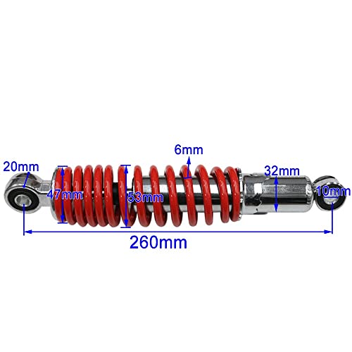 260mm 10.2" Front Shock Absorbers 400lbs (Set of 2), Sensa-Trac Suspension for 50cc 70cc 90cc 110cc 125cc 140cc 150cc ATV Quad Go Kart Buggy Mini Bike 4 Wheeler Dirt Pit Bike Taotao Kazuma CRF50