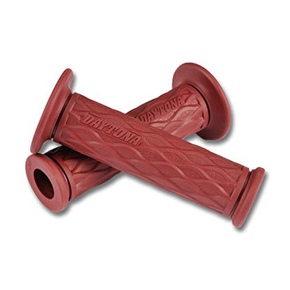 DAYTONA Universal 7/8" Motorcycle Handlebar Grips for Premium Comfort Rides (Nami) (Oxblood Red) - color: Burgundy