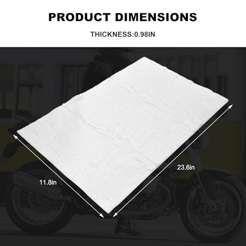 Muffler Mat, Motorcycle Fiberglass Packing Material Exhaust Pipe Wrap Silencer, Universal Muffler Mat for 2-Stroke 4-Stroke Motorcycle ATV Dirt Bike (23.6×11.8×1.0 inches) - color: 23.6×11.8×1.0 inches