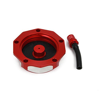 JFG RACING Dirt Bike Gas Fuel Tank Cap CNC for XR50 XR70 XR80 XR100 CRF150R CRF230F CR250R CR85R CR125R Dirt Pit Bike Red - color: red