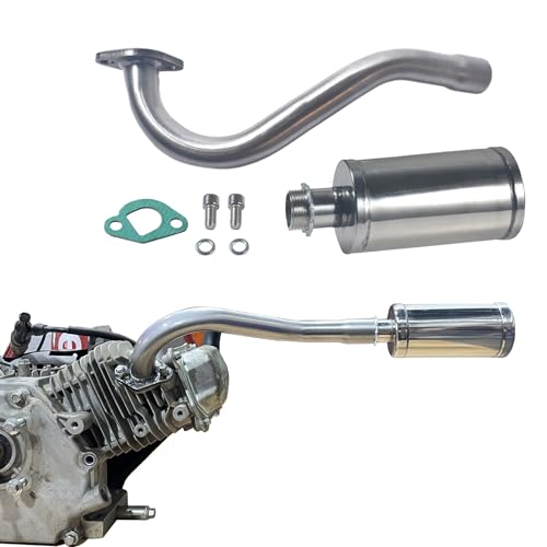 Exhaust Header Pipe w/Muffler for Predator 212cc Manco YerfDog - color: silver, size: Exhaust Muffler