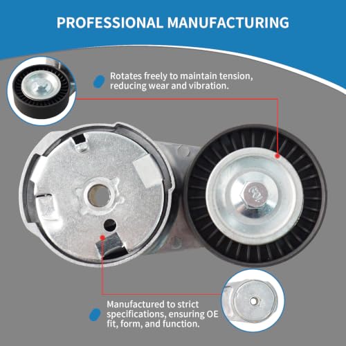 6PK1955 Engine Belt Tensioner Serpentine Belt Drive Idler Pulley Kit - size: 90K-39282D
