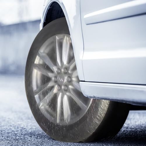 SHINEOFI Disposable Tire Covers for Truck Wheel Protection Transparent Plastic Tire Protectors with Elastic Design for Dustproof Repair Washing and Painting Maintenance