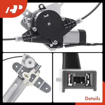 A-Premium Rear Driver Side Power Window Regulator with Motor (2-Pin)