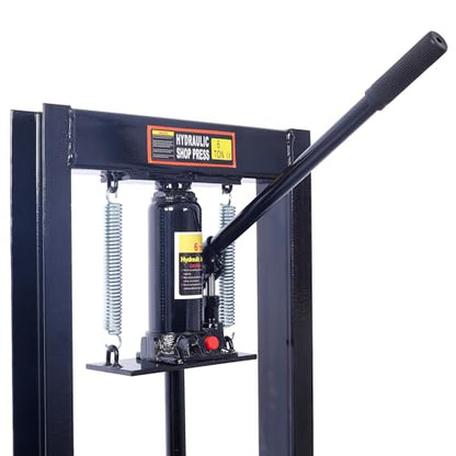 6 Ton H-Frame Hydraulic Shop Press, Adjustable Garage Floor Press with Press Plates, Overload Protection for Automotive Repair & Metalworking, Black