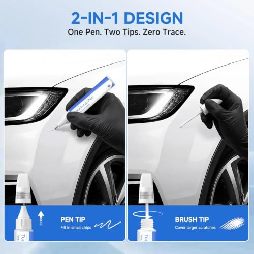 Pearl White Tricoat QAB for NISSAN Touch Up Paint Kit, Exact Match Touch Up Paint with 2K Clear Coat, Professional Scratch and Chip Repair - color: Pearl White Tricoat