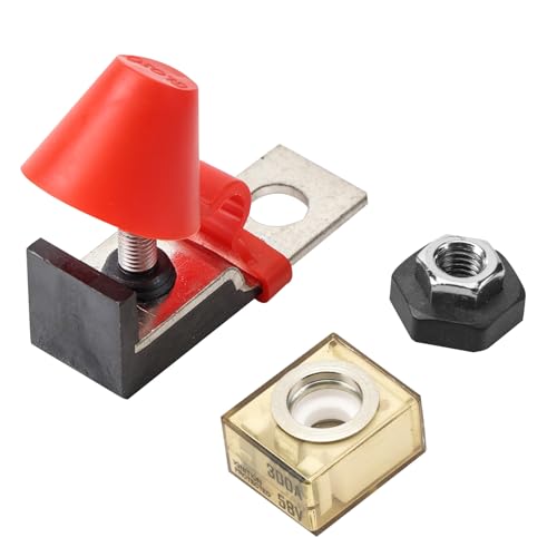 GLOSO Marine Rated Battery Fuse IPBF+Terminal Fuse Block Kit, Single Stud M8 (5/16") + Ignition Protected Battery Fuse (300A) - size: 300A