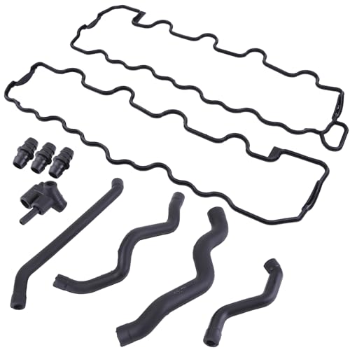 Pack of 2 Engine Valve Cover Gasket and Hose Set Fit for Mercedes-Benz ML320 ML350 ML430 E320 CLK320 C280 SLK320 C240 S500 SLK320 Replace 20180482 1120180282 1120180182 1179901578 VS50758R