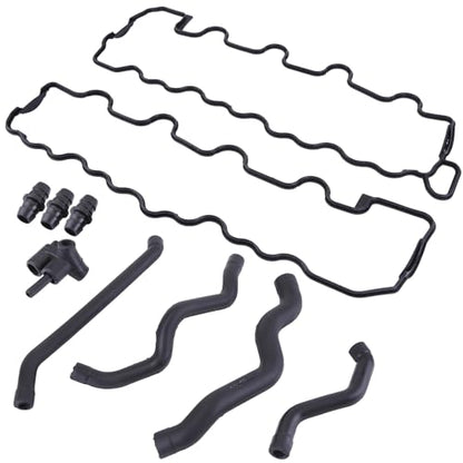 Pack of 2 Engine Valve Cover Gasket and Hose Set Fit for Mercedes-Benz ML320 ML350 ML430 E320 CLK320 C280 SLK320 C240 S500 SLK320 Replace 20180482 1120180282 1120180182 1179901578 VS50758R