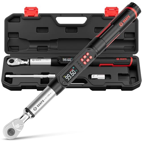 VANPO Digital Torque Wrench, 3/8", 5–99.6 ft-lb, Long Handle - size: 3/8-Inch -03