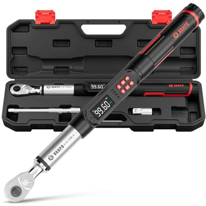 VANPO Digital Torque Wrench, 3/8", 5–99.6 ft-lb, Long Handle - size: 3/8-Inch -03