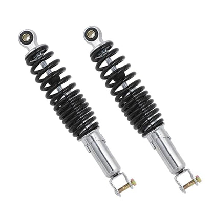Minho Motorcycle Dual Rear Shock Absorbers with Adjustable Spring Preload in Heavy Iron Material Compatible with Chinese GY6 Scooter Mopeds Taotao Tank Jonway Roketa,290MM Length,10MM Mounting Hole - size: 290mm