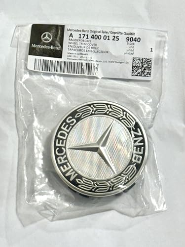 Mercedes-Benz Black Classic Logo Wheel Center Cap, Genuine MB Parts