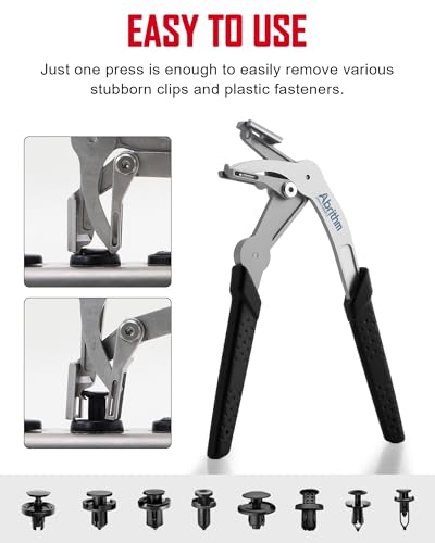 Car Clip Pliers, Panel Clip Removal Tool for Plastic Fasteners, Black - color: Black