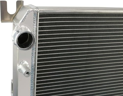 ALLOYWORKS 4 Row Aluminum Radiator For 2004-2009 Dodge Ram 1500 Ram 2500 Ram 3500 5.7L Hemi V8 Crossflow Radiator, Direct Replacement