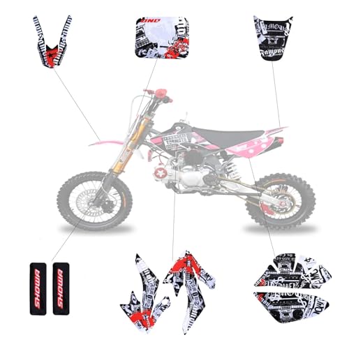Complete Graphics Decals Stickers Kit for CRF50 XR50 CRF 50 XR 50 Plastics Fairing SDG SSR 107 110 125CC Thumpstar Atomik Dirt Pit Bikes Motorcycle SSR110 SSR125 Coolster (KWTG010) - color: Kwtg010