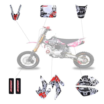 Complete Graphics Decals Stickers Kit for CRF50 XR50 CRF 50 XR 50 Plastics Fairing SDG SSR 107 110 125CC Thumpstar Atomik Dirt Pit Bikes Motorcycle SSR110 SSR125 Coolster (KWTG010) - color: Kwtg010