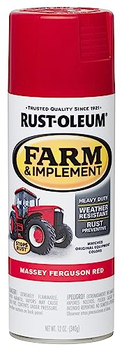Rust-Oleum Farm & Implement Massey Ferguson Red Spray Paint - color: Massey Ferguson Red, size: 12 Ounce (Pack of 1)