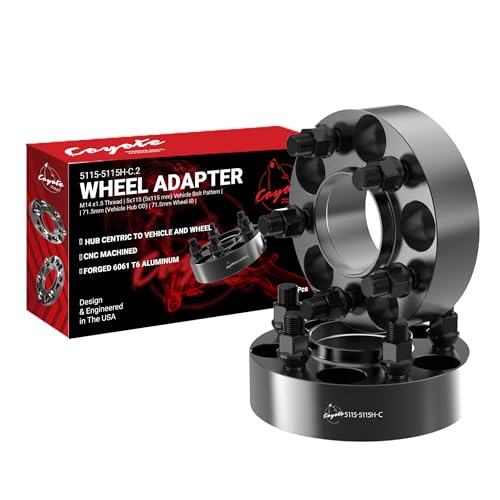 Wheel Accessories Parts 2 Pcs Hub Centric Wheel Spacers Adapters 5 on 115mm 5x115mm 1.50 Inch Thick 71.5mm Hub M14x1.5 14x1.5 Thread Stud Fits Chrysler 300 ｜ Dodge Challenger Charger Magnum - size: 1.50" Thick, style: 2 Pack