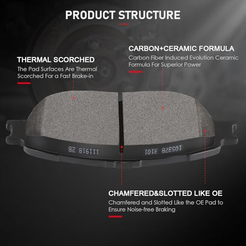 cciyu D906 D995 Front Rear Ceramic Brake Pads Kits 8pcs - size: Front[D906] + Rear[D995]