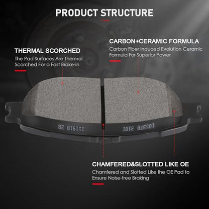 cciyu D906 D995 Front Rear Ceramic Brake Pads Kits 8pcs - size: Front[D906] + Rear[D995]
