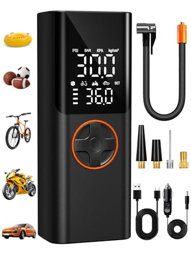 Tire Inflator Portable Air Compressor,12V DC, Rechargeable Battery