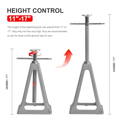 Aluminum RV Stabilizer Jacks 4 Pack with Additional Screw Nuts, Screw Jack Stands, Stabilize and Level RV Trailer Camper, Support up to 6,000 lbs