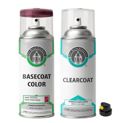 ERA Paints - PMM/RMM - Claret Red Metallic for DODGE Exact OEM Color Match Automotive Touch Up Paint for Cars - Spray Paint with Premium Spray Nozzle - Essential Kit - Made in USA - style: Spray - Essential Kit