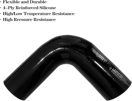 2.5"-2.75" 90 Degree Reducer Silicone Elbow Coupler 8" Leg Length - size: ID: 2.5" to 2.75" (63mm to 70mm)