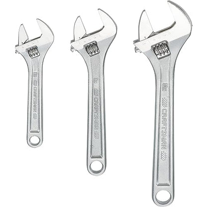 CRAFTSMAN Adjustable Wrench Set, 3-Piece All Steel, Metirc and SAE Scale (CMMT12001) - size: Adjustable (Pack of 1)