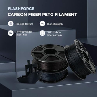 FLASHFORGE Carbon Fiber PETG Filament 1.75mm, PETG with Carbon Fiber, 1KG Spool, Dimensional Accuracy +/- 0.02mm, Lightweight & Heat-Resistant & Moisture Free (PETG-CF Marsala) - color: Marsala, size: PETG CF