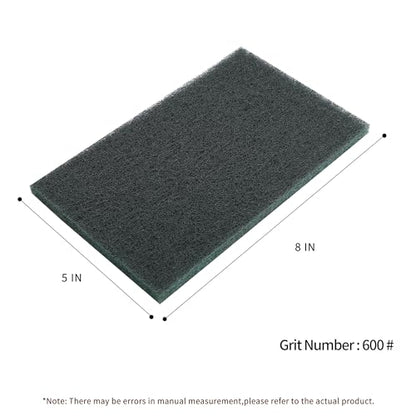 SooGree Carbon Black Scuff Pads - 6Pcs Scouring Pad 7447 - Very Fine Grade Hand Pads General Purpose Sanding Hand Pads 200 x 125mm/8" x 5" - color: 6 Carbon black