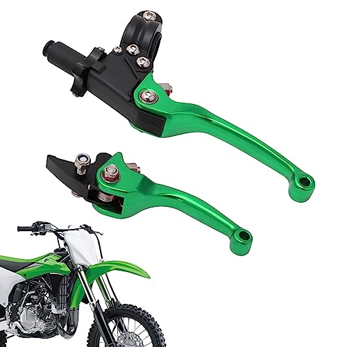 JFG RACING Motorcycle Brake Clutch Lever 7/8'' 22mm Folding Levers Aluminum Alloy Universal for CRF50 KLX SSR TTR 110 125 150 200 250cc Dirt Pit Bike ATV Mini Bike Green - color: Green
