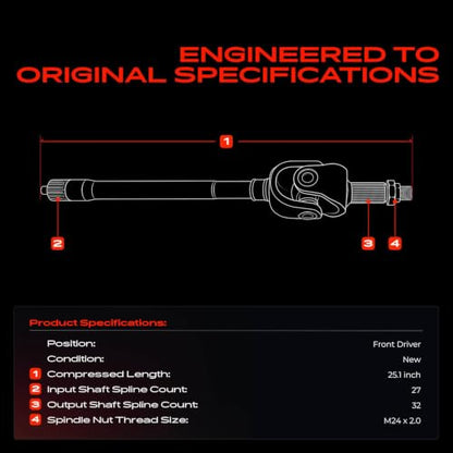 A-Premium Front Left Driver Side CV Axle Shaft Assembly - style: Front Driver Side