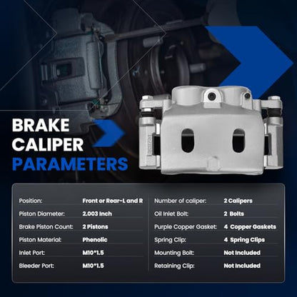 2PCS Front Brake Calipers for Chevrolet Suburban 2015-2020 - size: Front [18B4918A & 18B4919A]