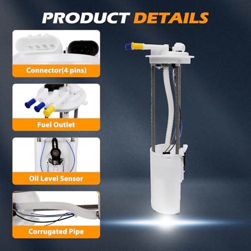 E3500M Fuel Pump Module Assembly Suitable for 1999-2004 Silverado 1500/2500/3500 Sierra 1500/2500/3500 OE F2511A, FG0053, MU1757, 19121626 - size: E3500M-size: 43cm