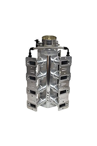A-Team Performance Sheet Metal LS Swap Upper Intake Manifold - Silver, 102mm EFI Throttle Body, 15° Opening - TIG-Welded T6061 Aluminum - Compatible with Chevrolet, GMC & Pontiac LS1/LS2/LS6