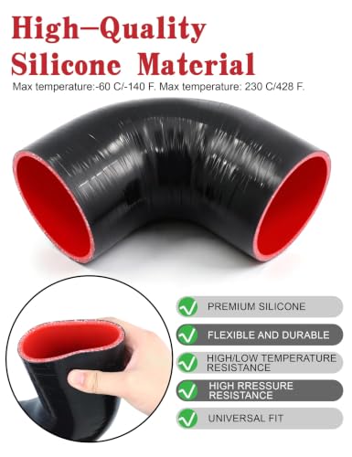 90 Degree Elbow Coupler ID 4 Inch 5-ply Silicone Hose&Clamp,3.5"Leg Length - size: 5-Ply ID 4 Inch